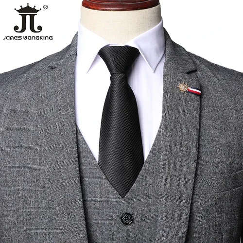 S-6XL 남성용 레트로 신사, 클래식 패션 격자 무늬 정장, 슬림 정장, 신랑 웨딩 드레스, 재킷, 조끼, 바지, 3 피스 세트 4