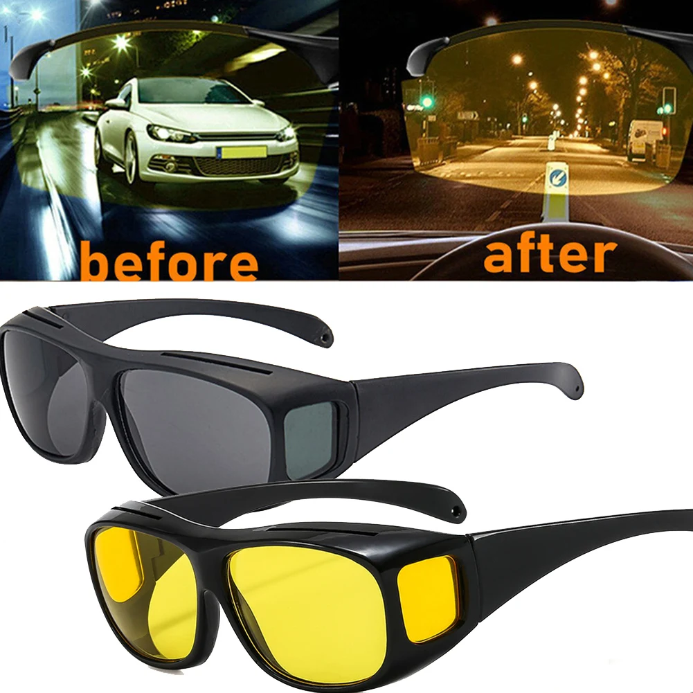 Night Vision Sunglasses Car Night Vision Drive Glasses Goggles Safety Anti-Glare Anti-UV Driving Sunglasses Drivers Glasses Auto Interior Accessories