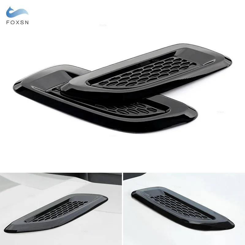 

For Land Rover Discovery Sport 4 LR4 Freelander 2 For Range Rover Evoque Vogue Car Exterior Hood Air Outlet Vent Wing Trim Black