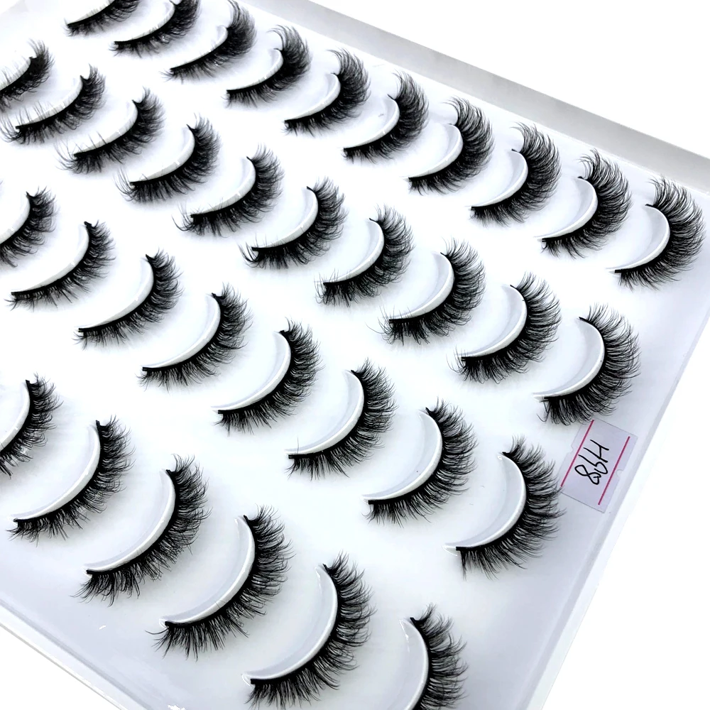 New 20 pairs fluffy faux mink eyelashes natural long false eyelash extension handmade volume 3d lashes makeup faux cils cilios
