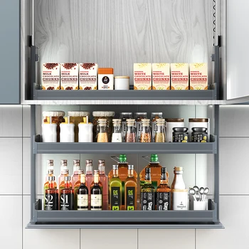 ตู้ครัวไฟฟ้าแบบยกอัตโนมัติ 3 ชั้น ออกแบบตามสั่งสำหรับผู้ค้าส่ง พร้อมตะกร้าเก็บของอัจฉริยะ 1