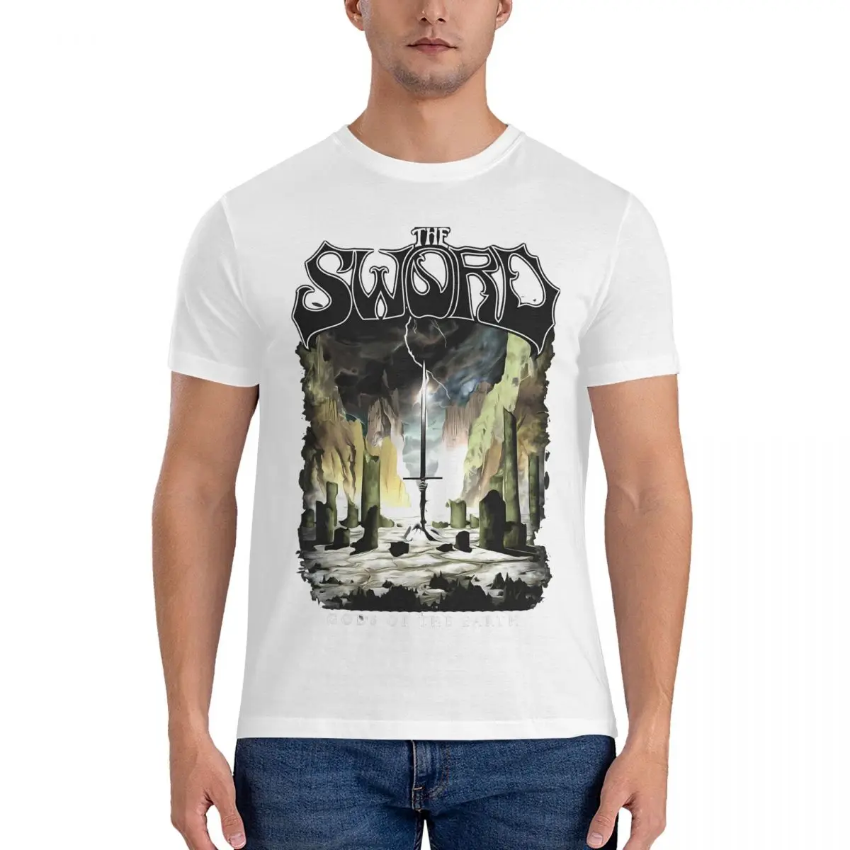 thumbnail image 1 of Camisetas de rock para hombre, de algodón, de la banda The Sword, divertidas camisetas de manga corta con cuello redondo, ideal como regalo de cumpleaños., 1 of 7