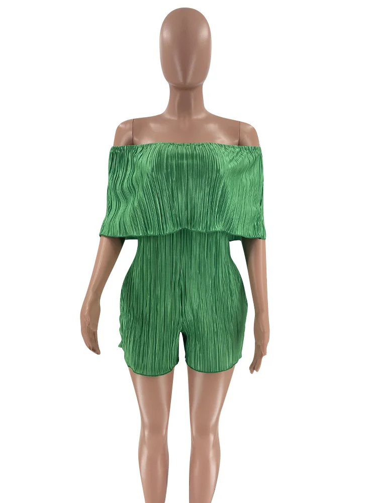 Wmstar Romper Women Jumpsuit Clothing Solid  Loose Off Shoulder Casual Sweet  Shorts Playsuits New Summer Wholesale Dropshipping