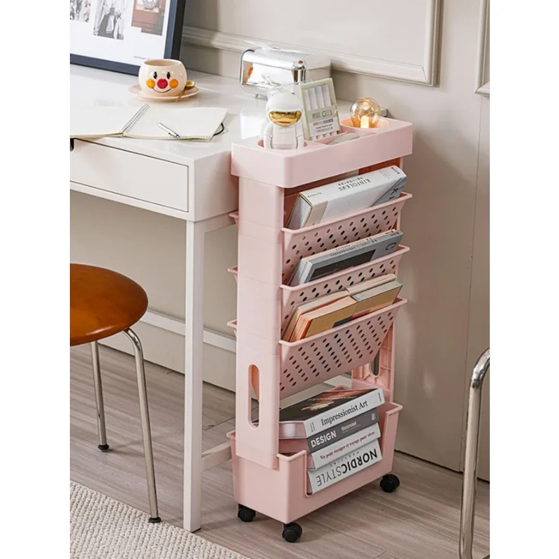 Storage Rack Bookshelf Table Multi-Layer Children's Room Organizer Space-Saving Design