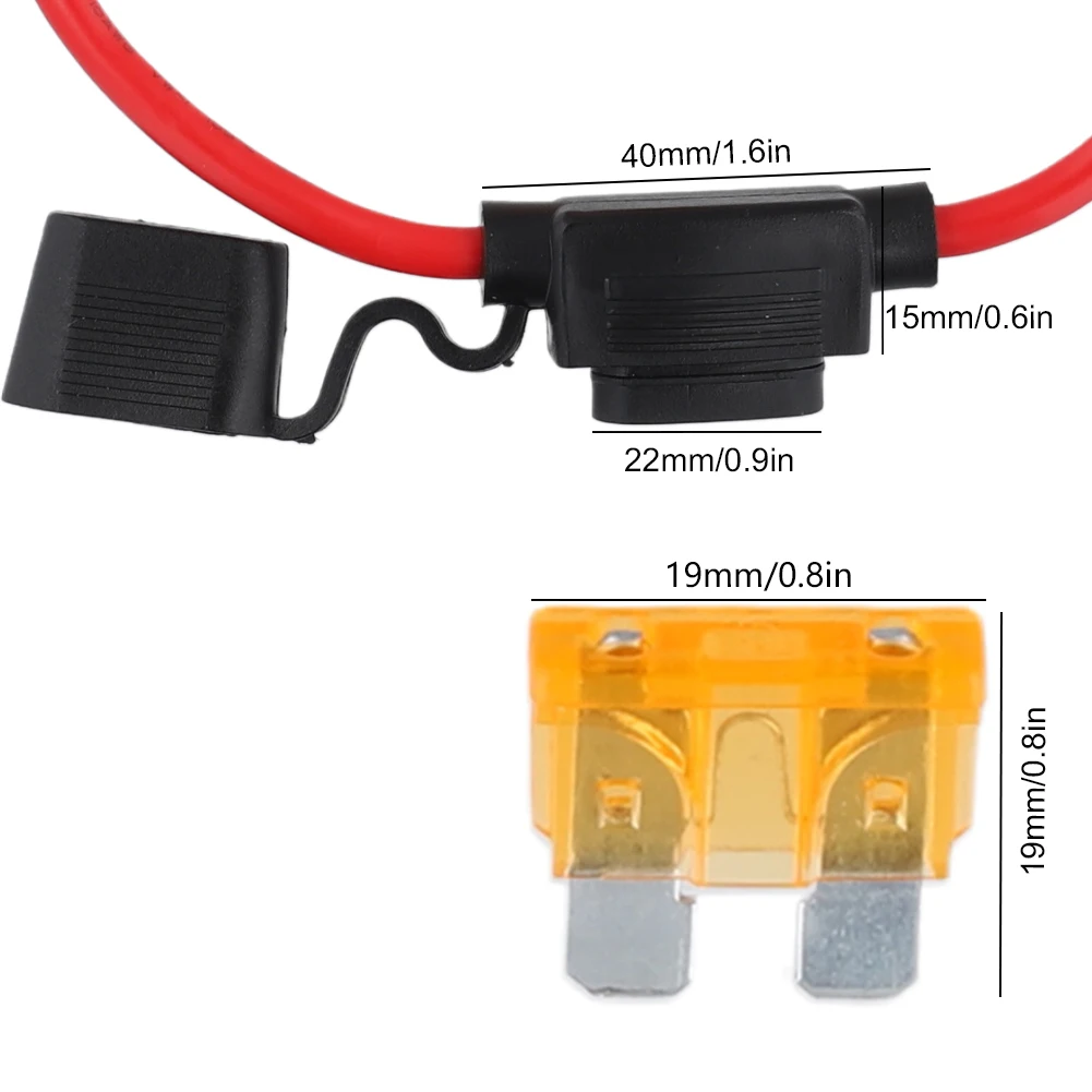 10 Gauge Fuse Holder 5/20/30/40/50 A ATC Blade Fuses Waterproof 10 AWG Inline Fuse Holder Car Truck Boat Motorcycle