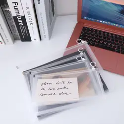 PVC School Stationery Desk Storage Zipper Folders B5 A4 A5 A6 Size Binder Pockets School Folder Office File Holder Document Bag