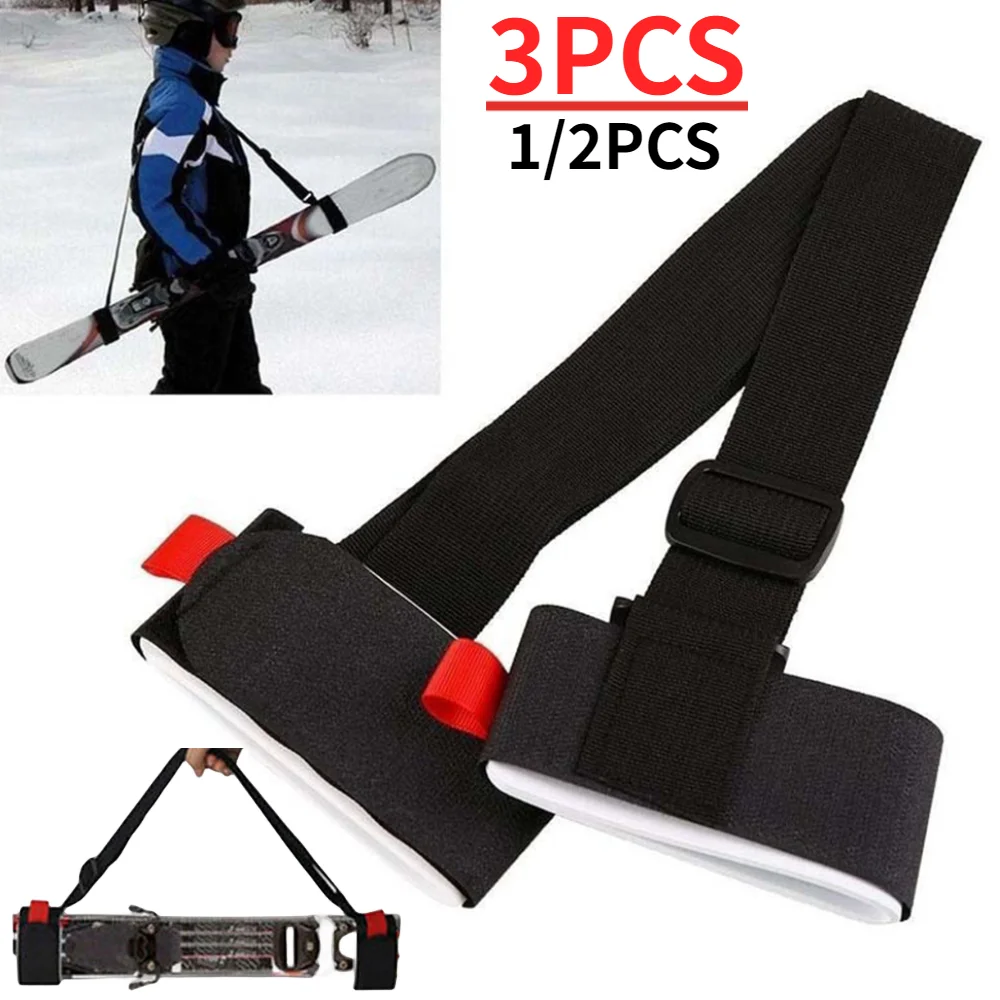 Ski Handle Straps Ski Pole Carrier Adjustable Shoulder Hand Carrier Lash Straps Snowboard Porter Hook Loop Skiing Accessories