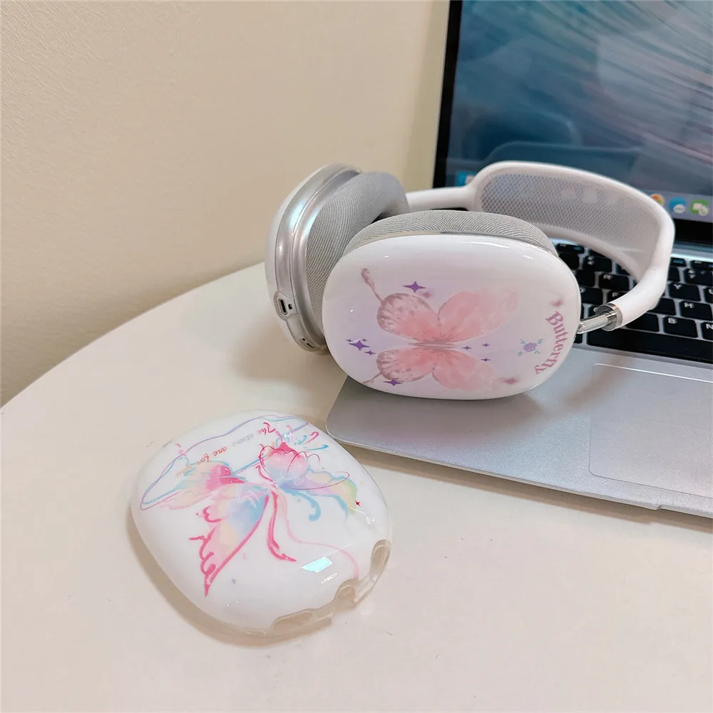 Custodie Per Auricolari A Farfalla Carine Da Ragazza Per Apple Airpods Max Cartoon Protect Cover Per Airpod Max Wireless Headset Regalo Fidanzata