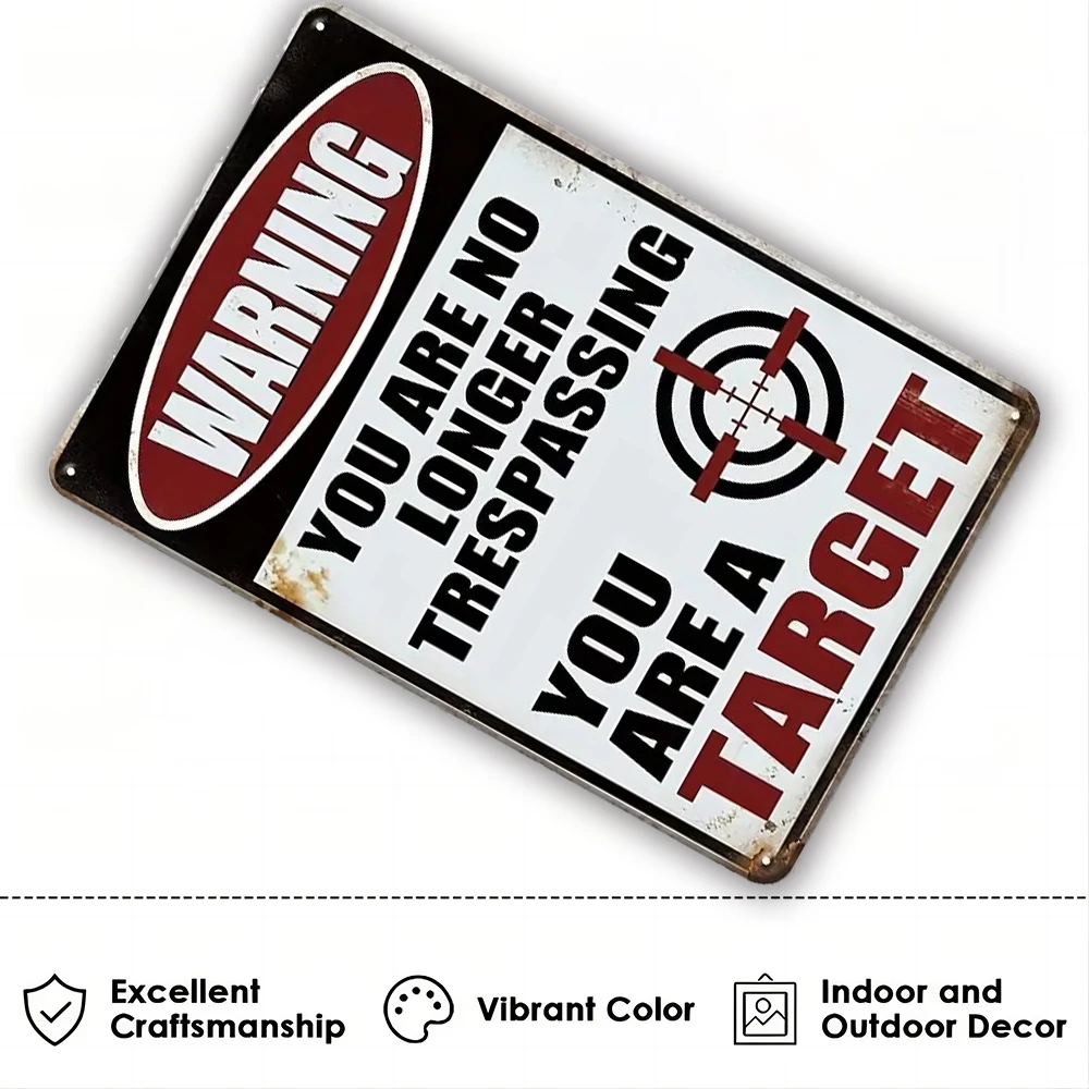 1pc Vintage Metal Sign Warning Tin Sign , Shop Home Bar Wall Decor, Wall Art Stickers Kitchen Home Dinner Room, 8x12 Inches