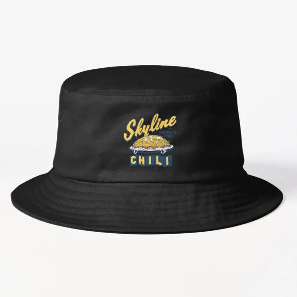 

Skyline Chili Cincinnati Bucket Hat Bucket Hat Cheapu Fish Hip Hop Women Fishermen Black Casual Spring Solid Color Caps Mens