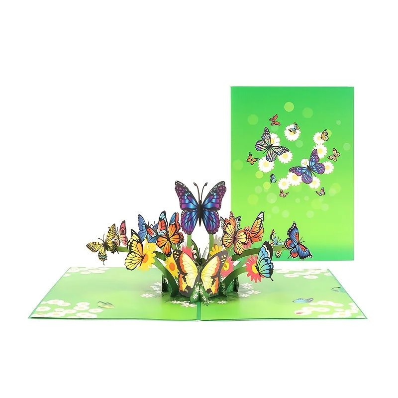 1pc 3D Butterfly Greeting Card for Kids Adult Christmas New Year Birthday Thanksgiving Gift Art Crafts