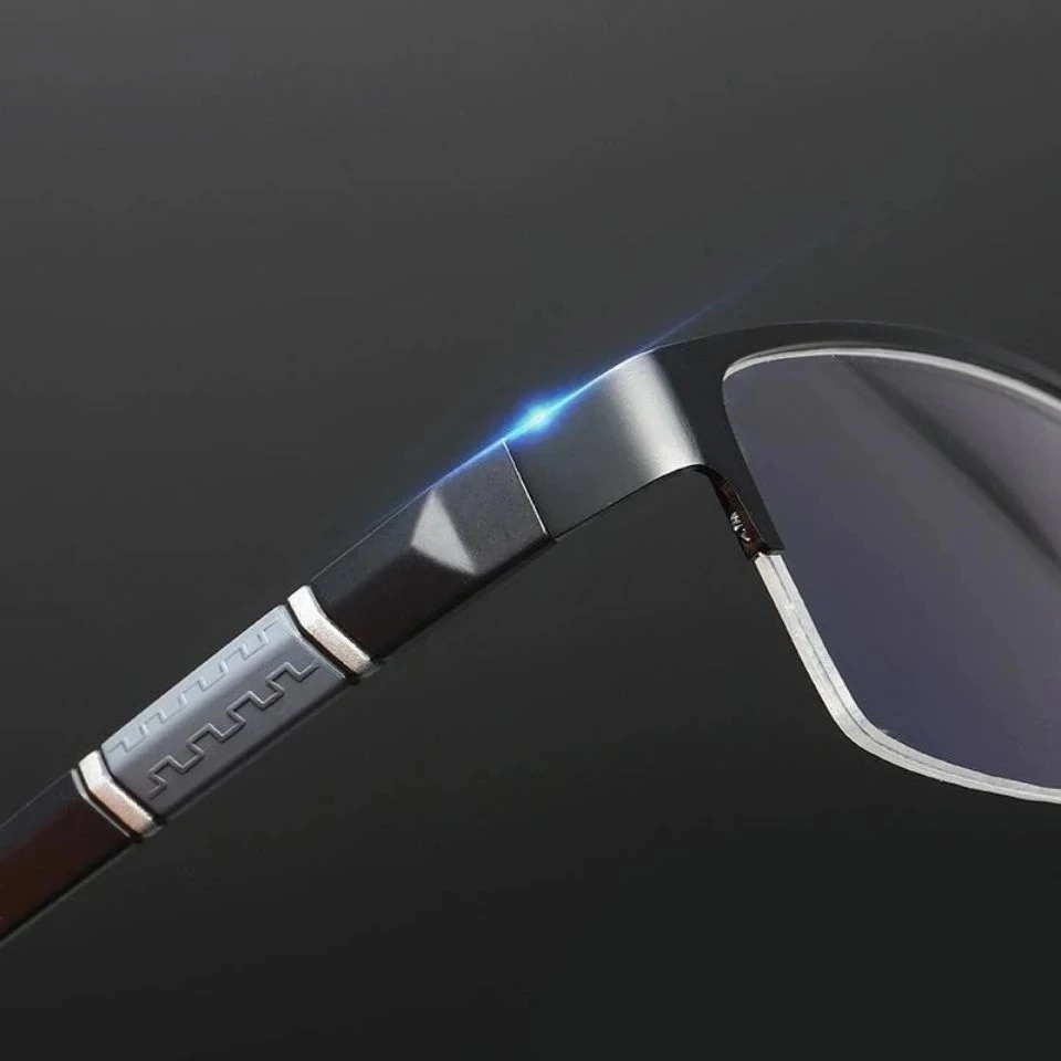 Metal Half Frame Reading Glasses TR90 Farsighted Eyeglasses Business Men Finished Presbyopic Eyewear With Diopter 0 To +4.0