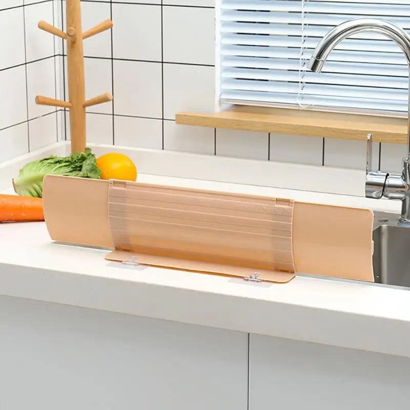 Sink Adjustable Water Baffle With Soft Sucker Waterproof Screen Fruit Vegetable Washing Anti-water Board Sink Water Splash Guard