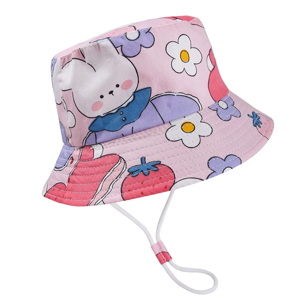 Summer Children Bucket Hats for Girls and Boys Beach Sun Cap Cartoon Autumn Kids Fisherman's Cap Outdoor Baby Sun Hat for Sun Hats
