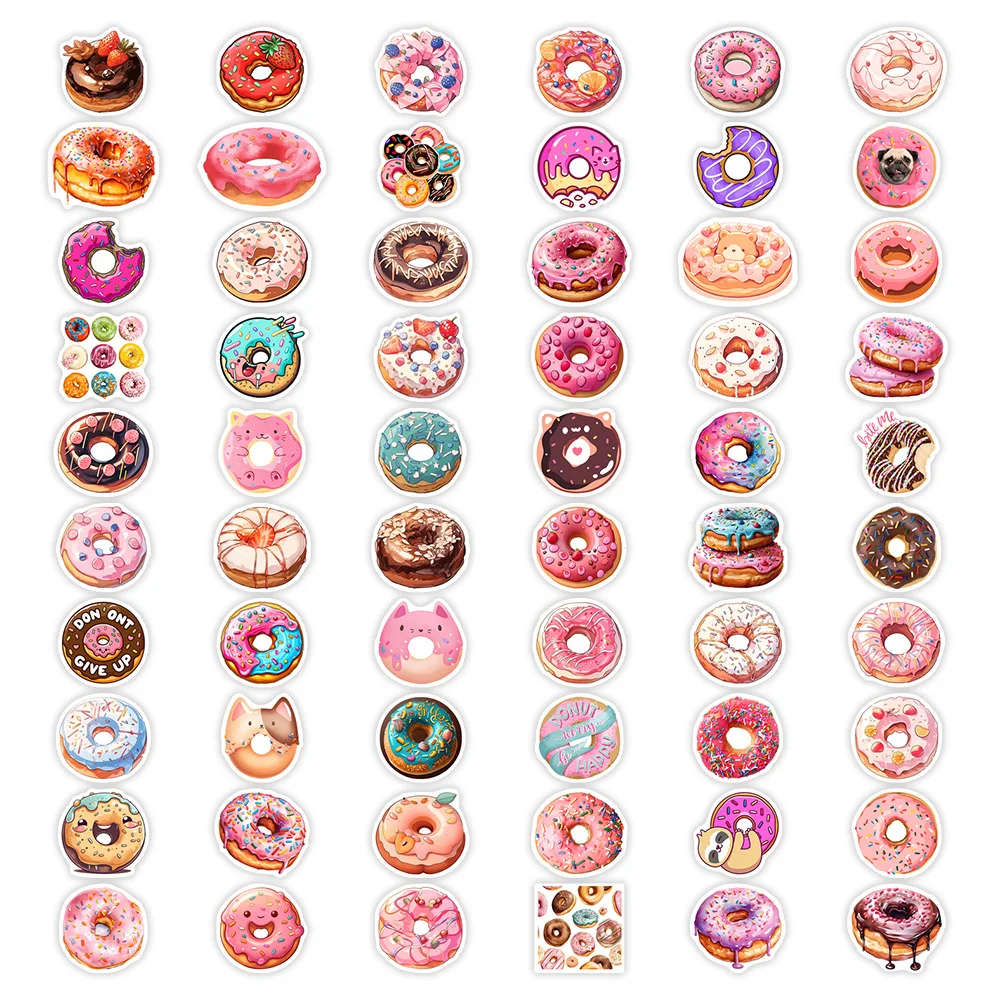 Cute Donut Dessert Stickers DIY Kids Toy Gift Decal for Phones Laptops Cars Scrapbooking Luggage Decorative Graffiti Waterproof cartoon stickers,decorative stickers,self adhesive stickers,adhesive stickers,decorative labels stickers,cartoon sticker,diy scrapbooking accessories