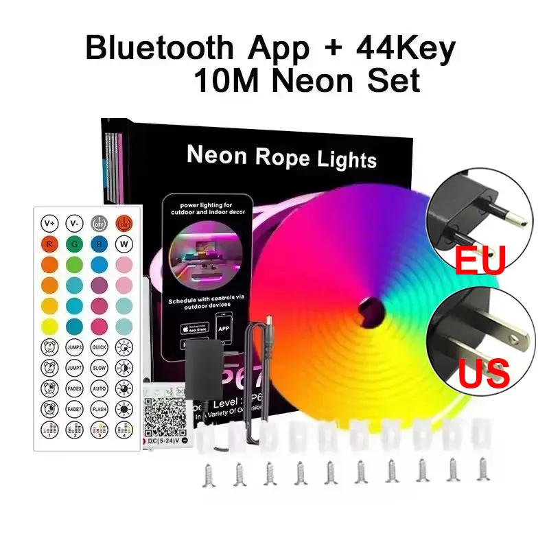 ตัวเลือกสินค้า ไฟนีออน LED RGB 24V ยืดหยุ่น กันน้ำ ควบคุมผ่านแอพ