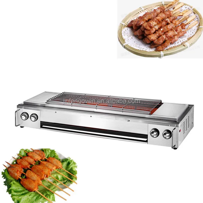 Commercial Outdoor Indoor Multifunction Smoke Free Professional Table Top Flat Top Bbq Gas Grill