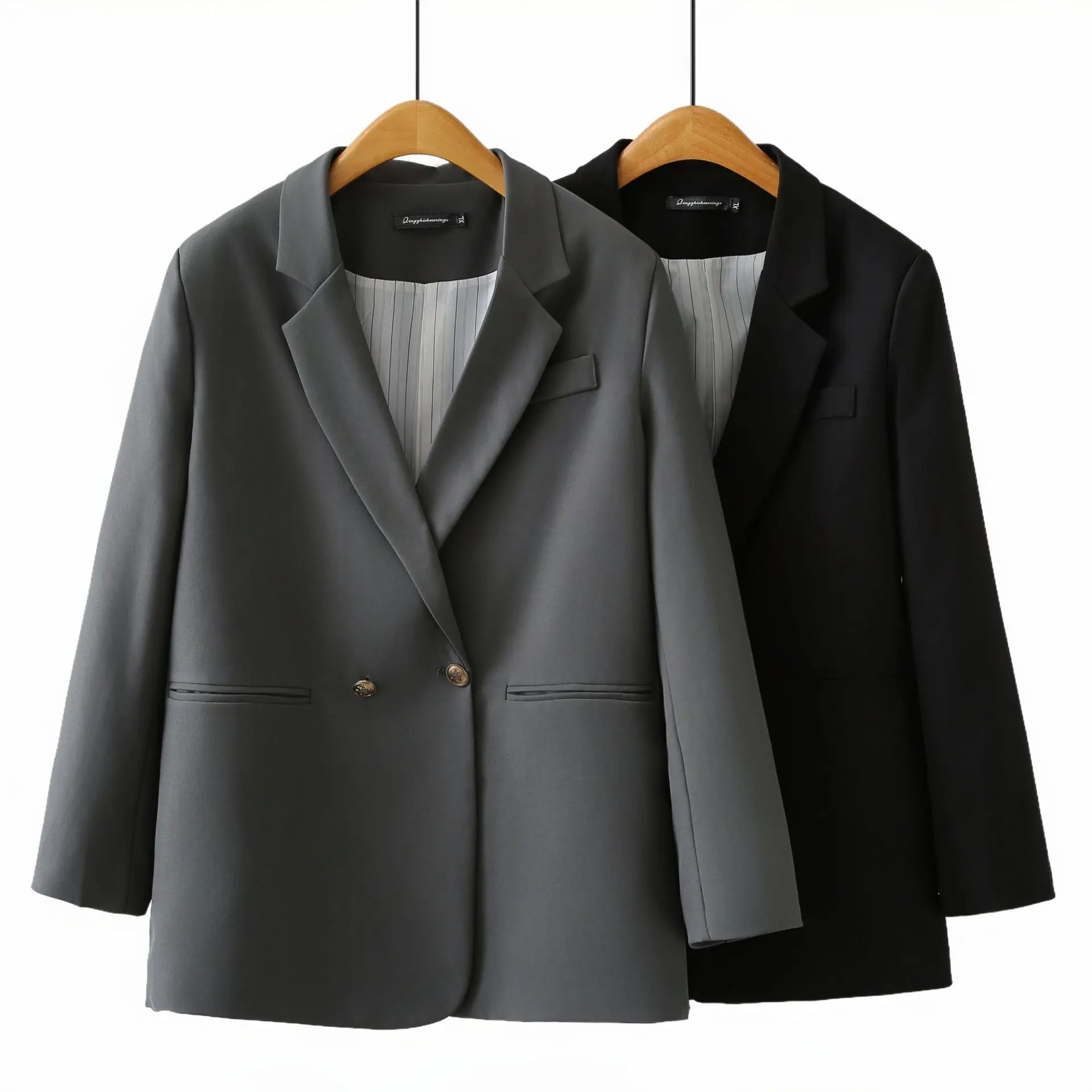 XXXXL Fashion Plus Size Women's Suit Jacket New Casual Mid Length British Style Temperament Blazer In Autumn 2518