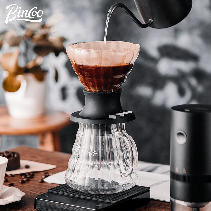 Pour over Coffee Dripper Coffee Pot Set Coffee Server Coffee Maker Cup V02  Glass Coffee Funnel Drip Coffee Set B