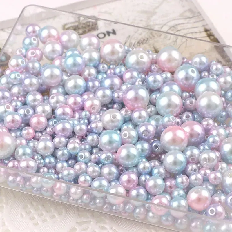 30g 믹스 사이즈 인어색 아크릴 진주 비즈, 쥬얼리 제작, DIY 목걸이, 팔찌, 귀걸이, 기타 장식용