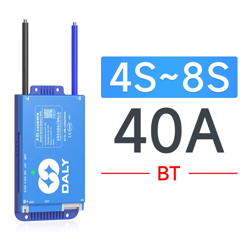 DALY Smart BMS 1A Active Balance bluetooth UART 40A 60A 100A 150A for Lifepo4 Li-Ion battery 18650