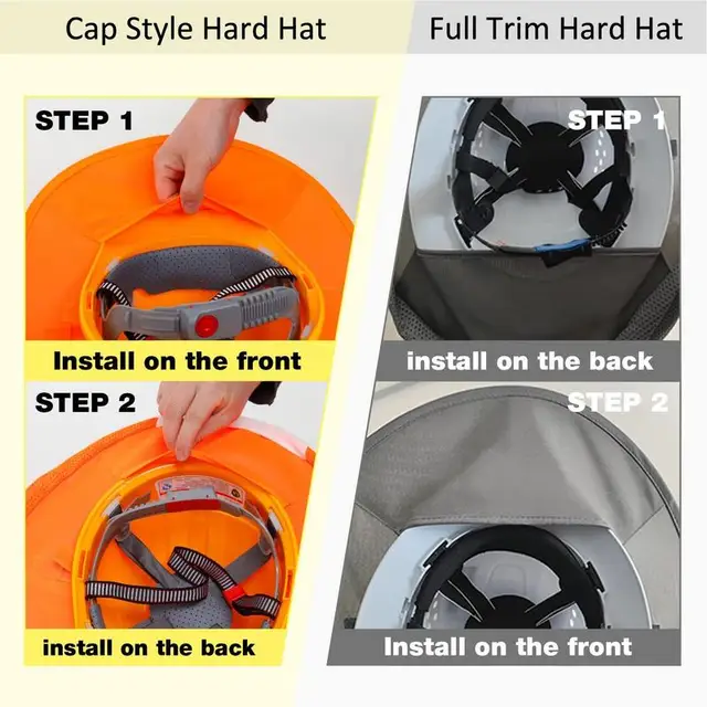 Kemény Sapka Árnyék Kalap Napvédő Napfényviselő, Fényvisszaverő Szalaggal, Összecsukható, Nagy Láthatóságú Nyaki Pajzs - Image 5