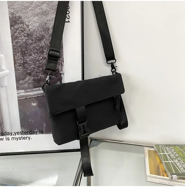 VC Minimalist Design Black Box Bag Men's PU Leather Small Sling Bag  Horizontal & vertical Crossbody Bags Men 19*6*12cm 13*6*17cm - AliExpress
