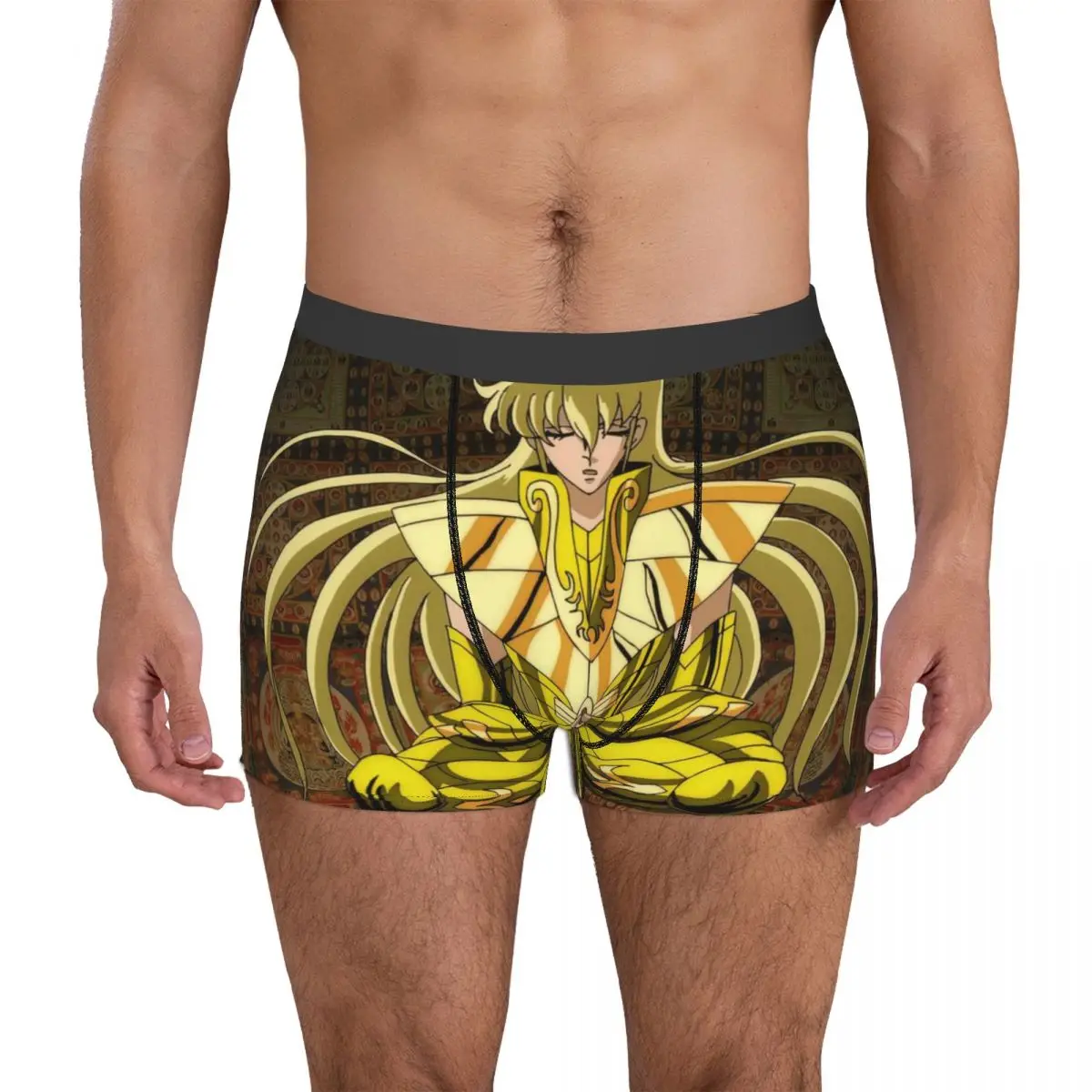 Virgo Shaka Men's Boxer Briefs Shorts Men Underpants Cartoon Anime Funny Men's Panties Soft Underwear For Men