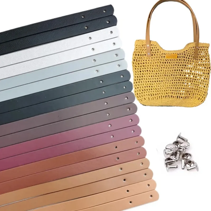 2 Manici Di Ricambio Per Borsa In Pelle PU Con Chiusura A Scatto - Accessori Fai Da Te, 40 Cm