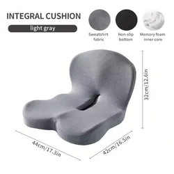 Ergonomic Memory Foam Lumbar Support Cushion (Light grey)