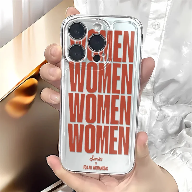 Women's Creative Transparent TPU Phone Case - English Design