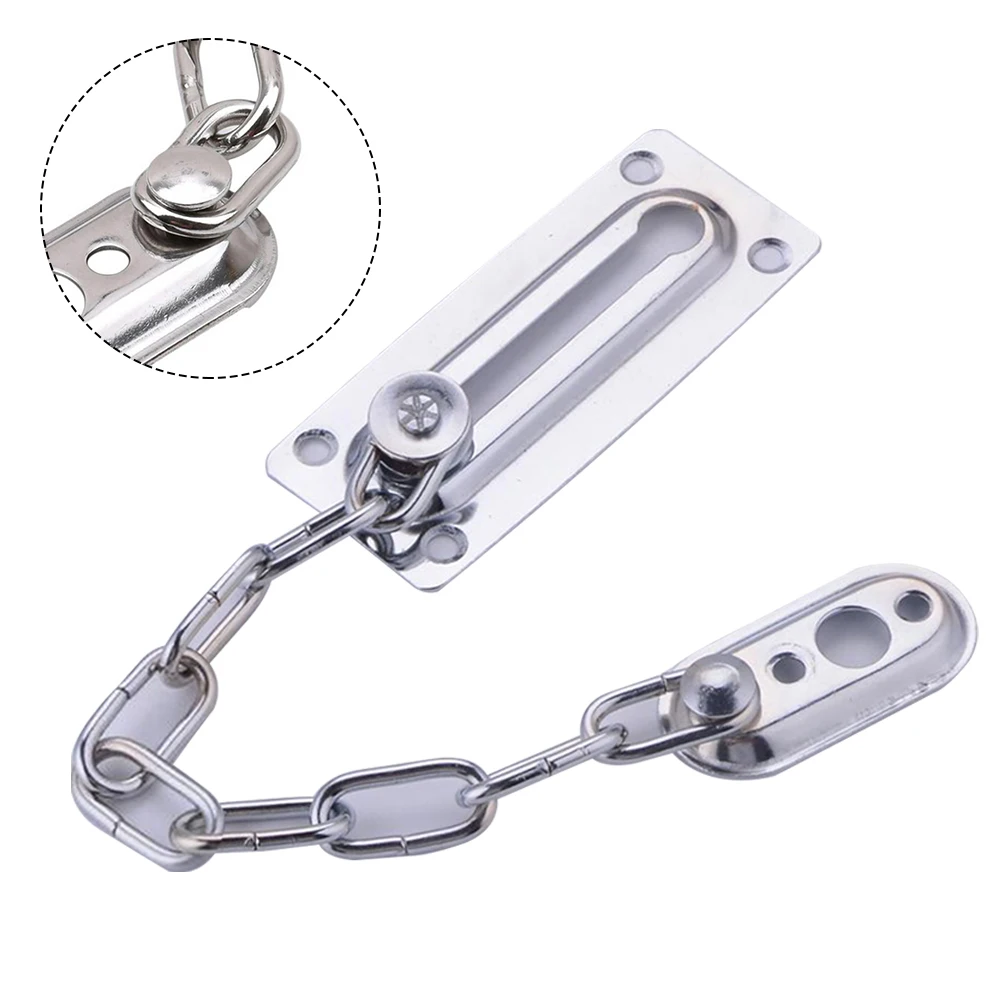 

1 Pc Stainless Steel Security Door Chain Home Office Lock Guard Latch Sliding Fasteners Home Improvement Replacement Part