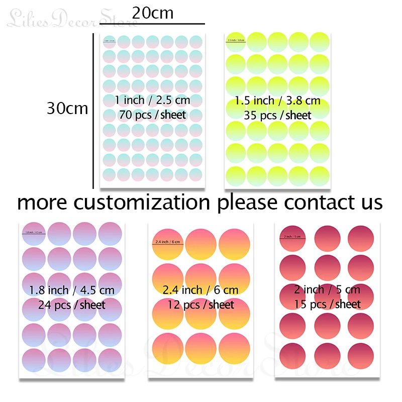 맞춤 스티커 1/1.5/1.8/2/2.4 인치 및 맞춤 로고 및 사진 스티커, 결혼식 생일 세례 감사 스티커