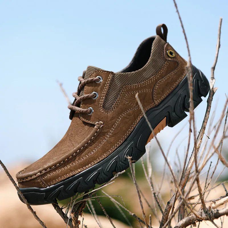 

Brand New High Quality Genuine Leather Mens Shoes Fashion Casual Shoes for Men Luxury Designer Hiking Outdoor Shoes Man Sneakers