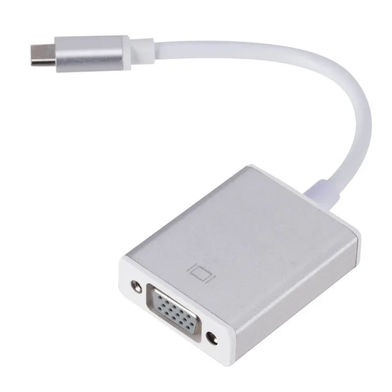 USBC VGA 어댑터 USB 3.1 C 타입 수 암 VGA 컨버터 케이블, 맥북 12 인치 크롬북 픽셀 루미아 950XL 용, 1080P FHD