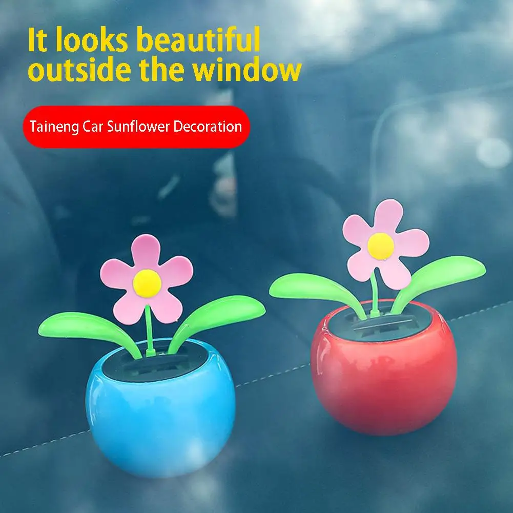 

1pcs Solar Automatic Swing Portable Sunflower With Cushion For Desktop Decoration Car Interior Decor Car Interior Accessori Y2Q2