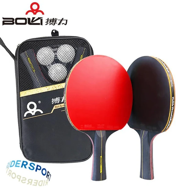 Juego de palas de ping-pong, juego de raqueta profesional de tenis de mesa  con 6 pelotas de ping pong, juego de 4 jugadores, juego de iniciación de