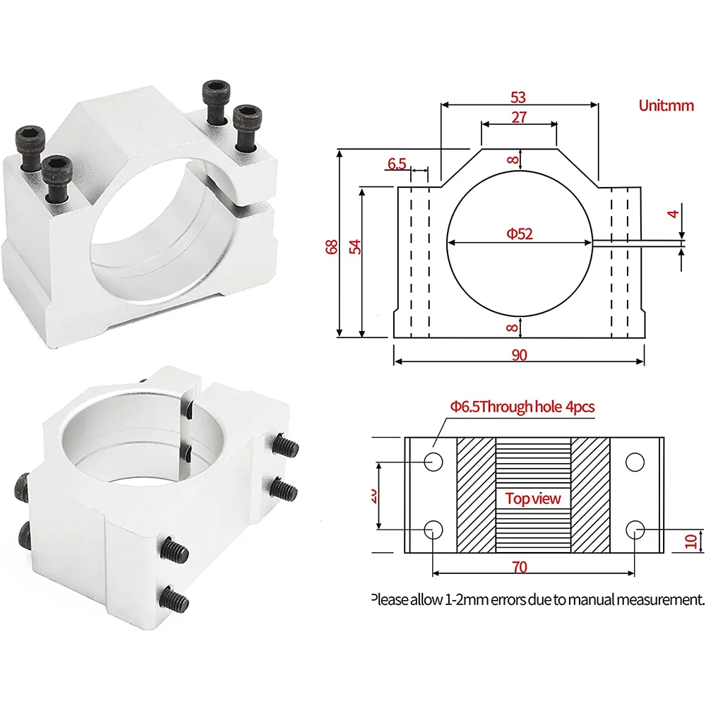 500W Spindle Motor Power Supply 52mm Clamps For Malling Machine