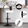 Swivel Bar Stools Set of 2 Seat Adjustable Height 24.5-33.5IN, Wooden Barstools PU Leather Upholstered Bar Chairs 5