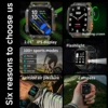 2024 Smart Watch 2.01 Screen Outdoor Flashlight Compass IP68 Waterproof Wireless Calling 600mAh 100+Sport Mode 2
