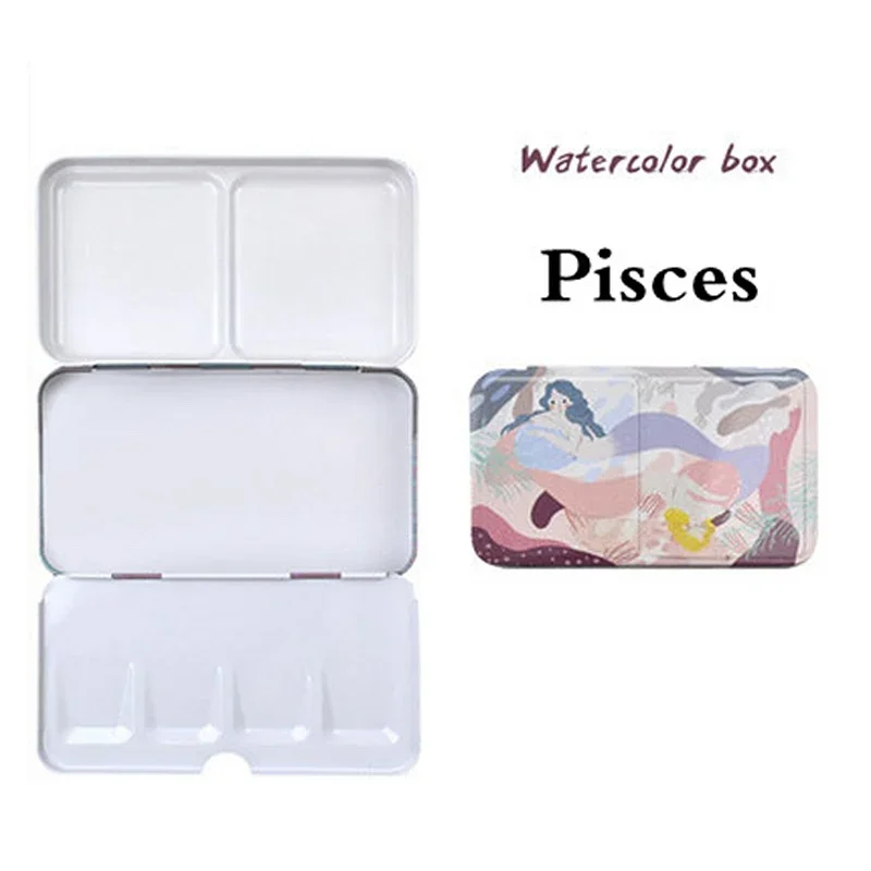 Constellations Empty Watercolor Palette Painting Storage Iron Tins Paint Palette With Lid For Painting Art Supplies 12