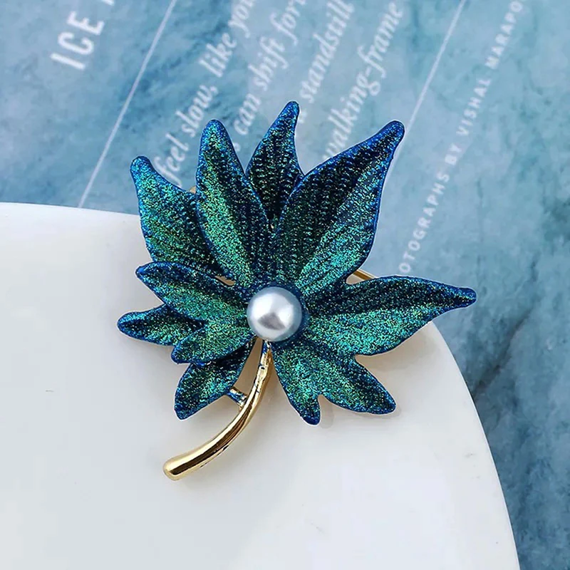 Elegant Golden Maple Leaf Pearl Brooches For Women Sweater Shawl Pins Clips  Party Accessory Jewelry Corsage Brooch, Brooch Pins