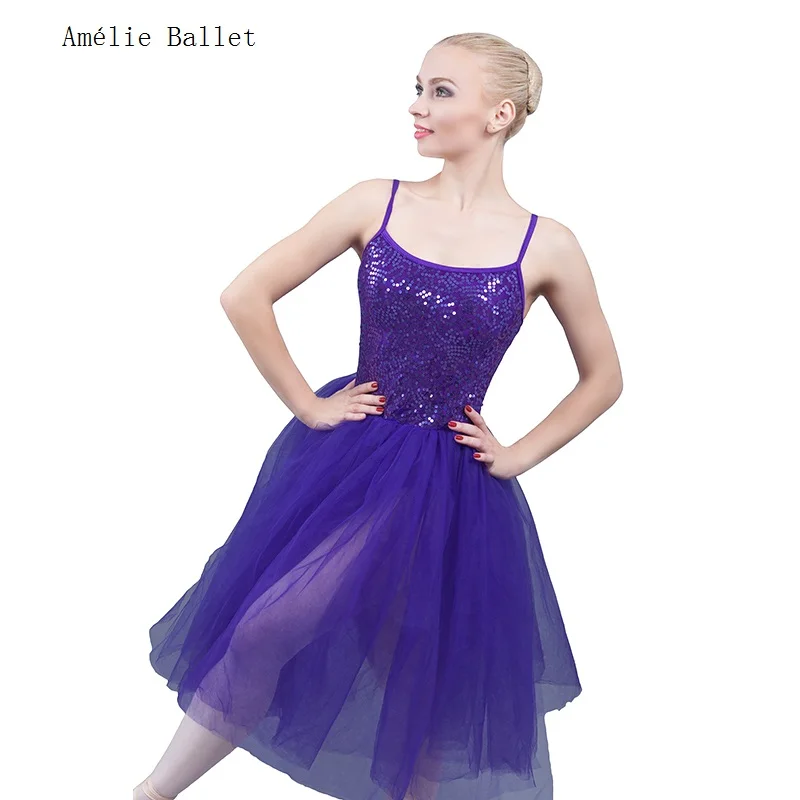 

18081 Purple Sequin Lace Bodice Ballet Tutu Romantic Ballet Tutu Women and Girls Ballet & Lyrical & Contemporary Dancing Costume