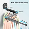 Balcony folding clothes rack no punching suction cup telescopic clothes rack household invisible telescopic clothes pole 1