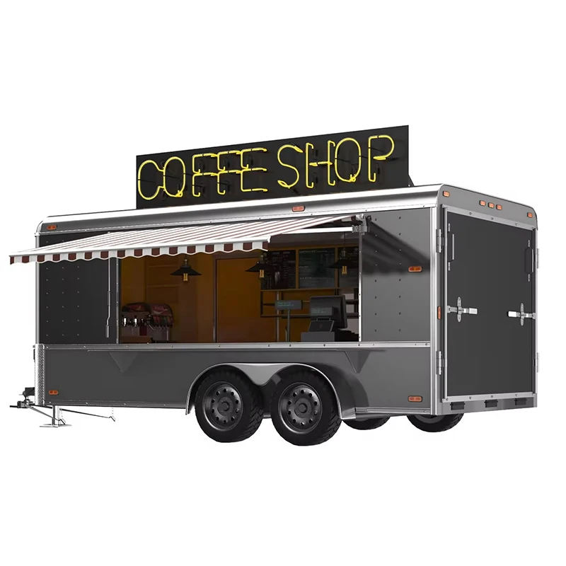 Coffee Shop Trailer Mobile Fast Food Restaurant Design Snack Equipment Supplies