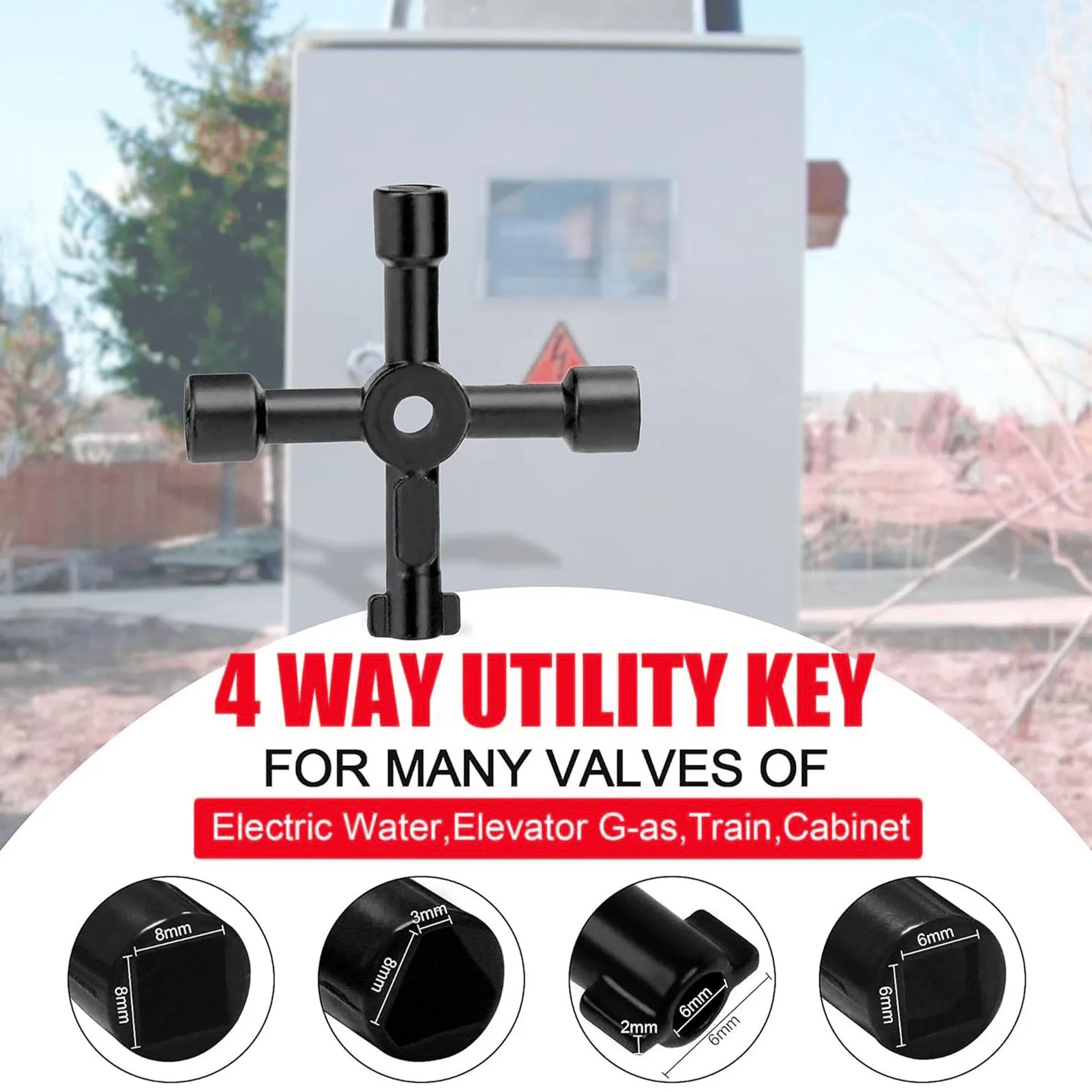 Water Meter Key Sillcock Wrench Tool Set T Handle Water Meter Shut Off Tool and 4 Way Sillcock Key Sillcock Wrench Tool