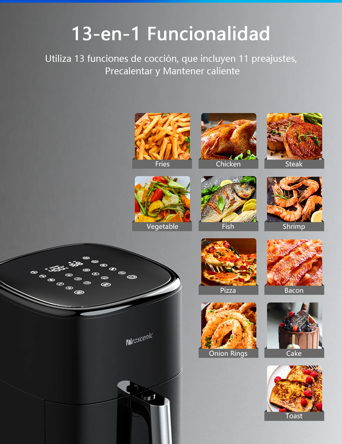 Proscenic T22 Air Fryer, 5.3 QT, 13-in-1 Oilless Small Oven with 100+  Online Recipes, Compatible with APP & Alexa, Shake Reminder & Preheat,  Dishwasher-Safe