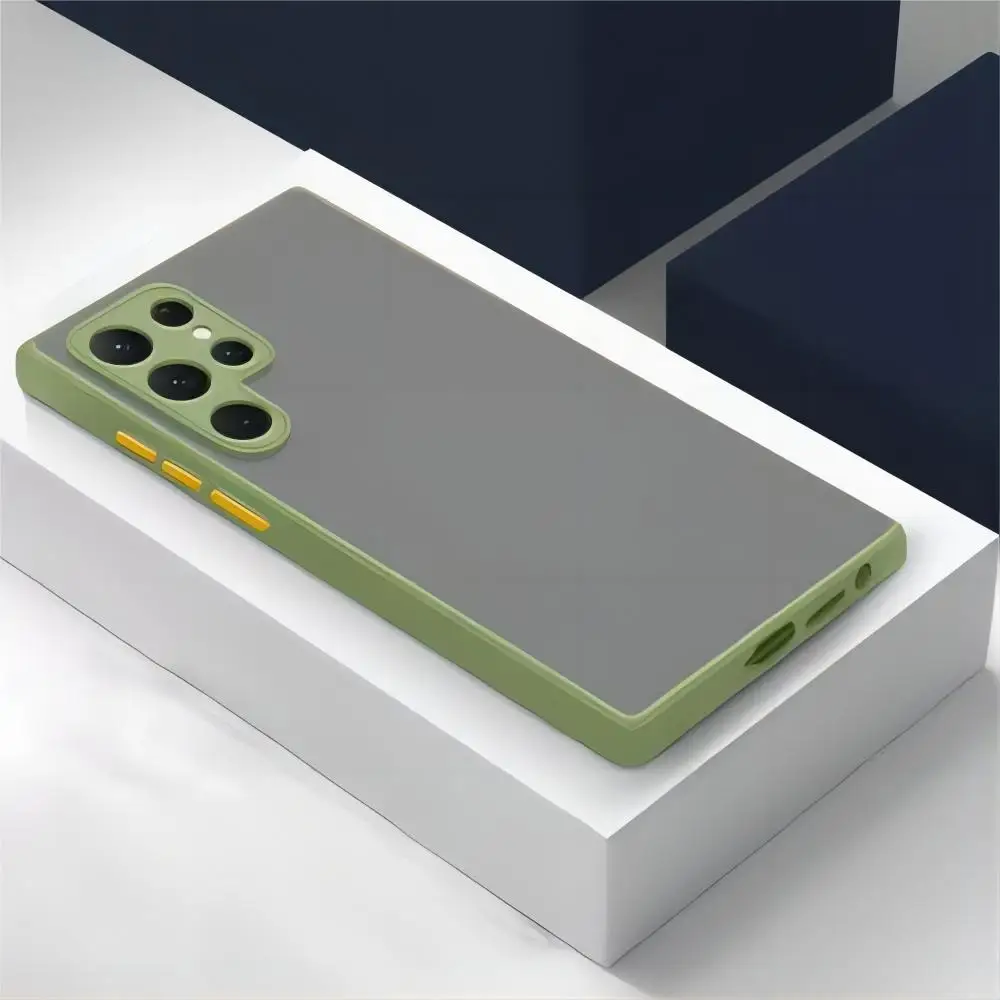 Luxury Matte Silicone Shockproof Armor Case with Hard Back Cover