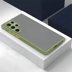 Luxury Matte Silicone Shockproof Armor Case with Hard Back Cover for S22 Plus (Light green)