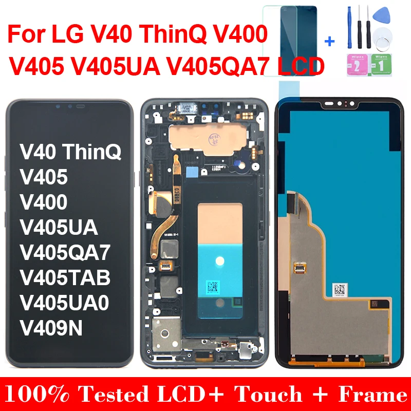 

Дисплей AMOLED V40 ThinQ 6,4 дюйма для LG V40 V400 V405 V405UA V405QA7, ЖК-дисплей для замены LG V40 LCD
